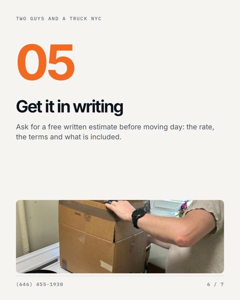 Step 5: get a free written estimate
